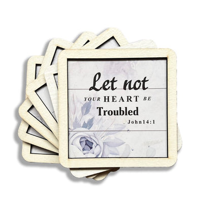 Set of 6 Coasters – Let Not Your Heart Be Troubled