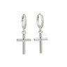 Silver cross earrings