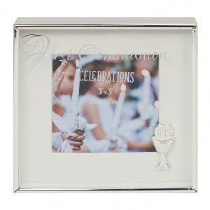 Silverplated Box Frame 3" x 3" - First Communion