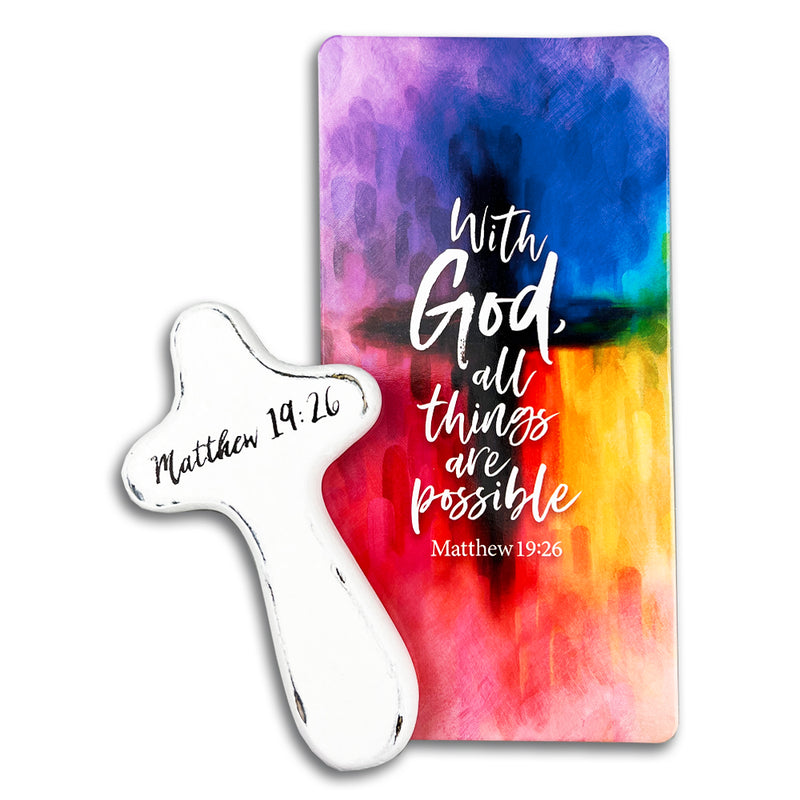 All Things Are Possible Prayer Cross & Card
