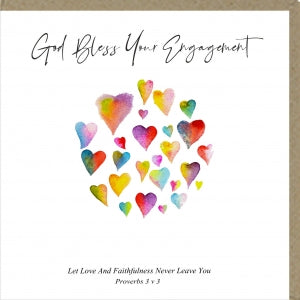 God Bless Your Engagement Greetings Card