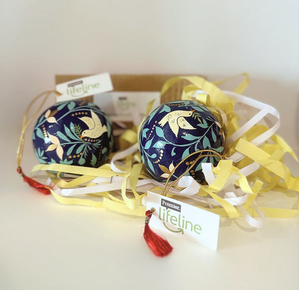 Charity Baubles (pack of 2)  - In aid of Premier Lifeline