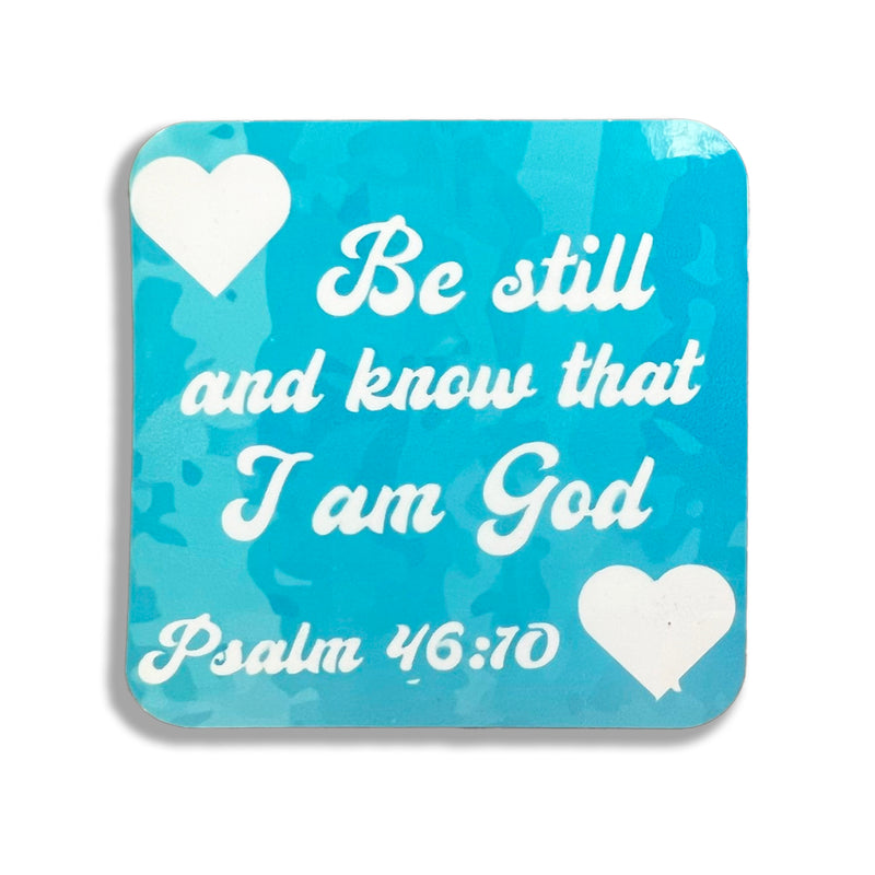 Be Still And Know Coaster- Blue