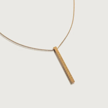 I Can Do All Things Through Christ Bar Necklace - 18k Gold Plated