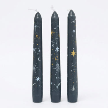 Set of 3 Starry Night Taper Candles