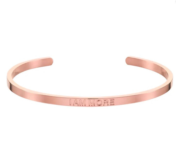 ‘I Am More’ Affirmation Bracelet 14k Rose Gold Plated