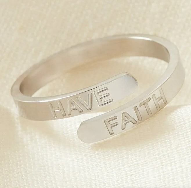 ‘Have Faith’ Affirmation Ring Silver