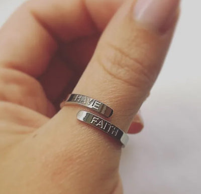 ‘Have Faith’ Affirmation Ring Silver