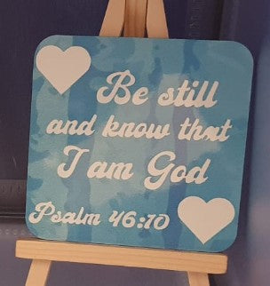 Be Still And Know Coaster- Blue