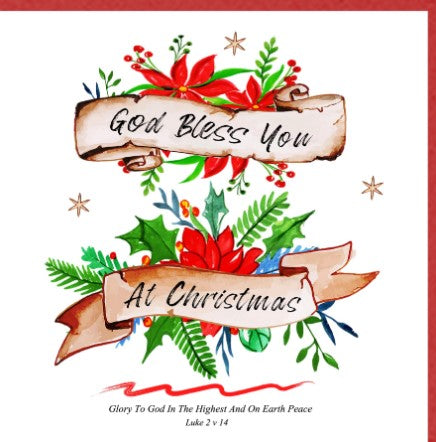 God Bless You At Christmas Greetings Card