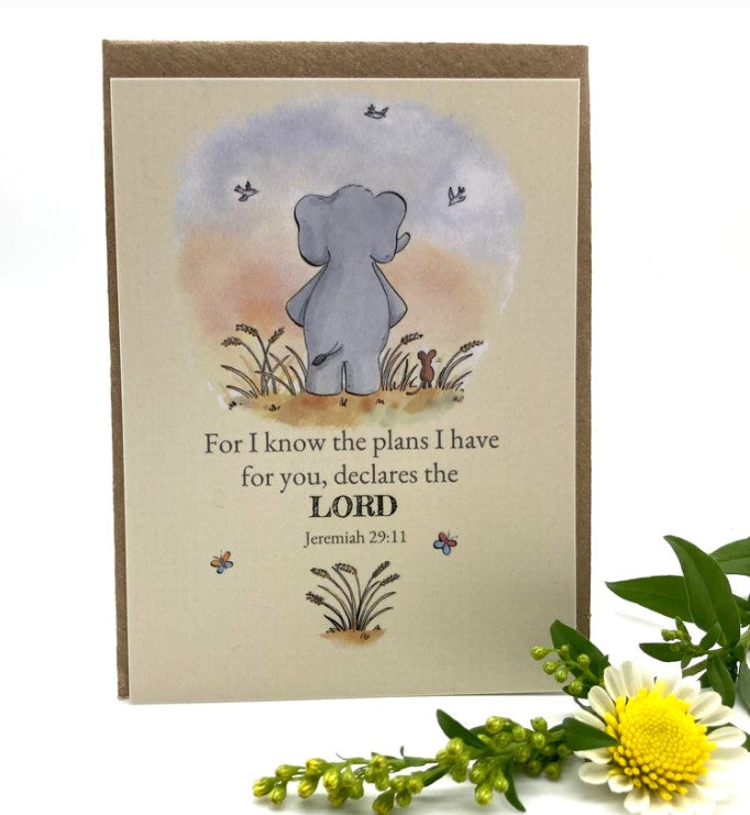 Plans Elephant Keepsake Card