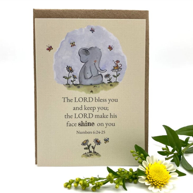 The Lord Bless You Elephant Keepsake Card