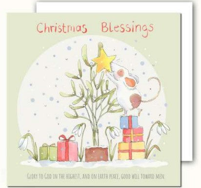 Mistletoe Mouse Pack of 5 Christmas Cards