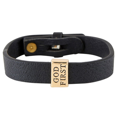 Boxed Leather Bracelet – God First