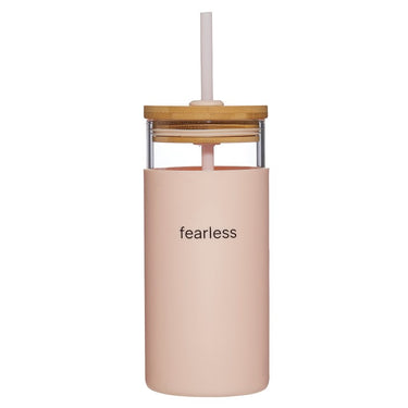 Boxed Glass & Bamboo Tumbler- Fearless