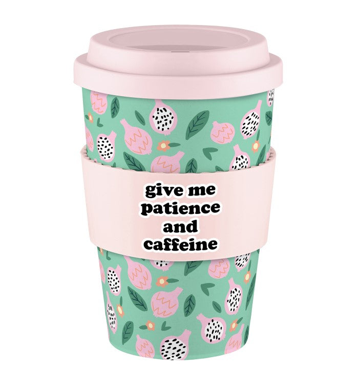 Bamboo Coffee Cup – Patience & Caffeine