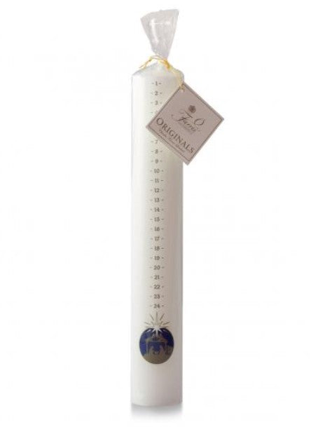 Large Dated Advent Candle- Stable Design White