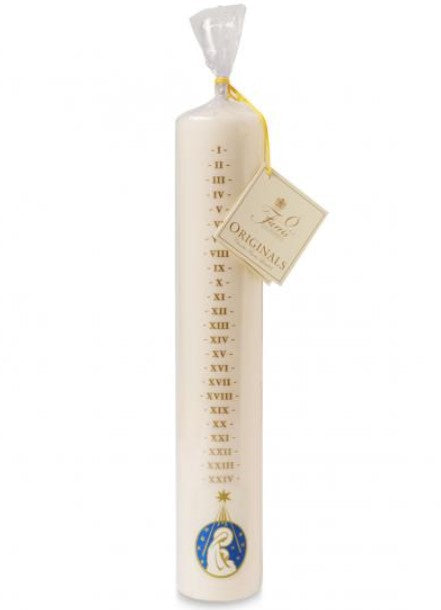 Large Dated Advent Candle- Mother & Child White