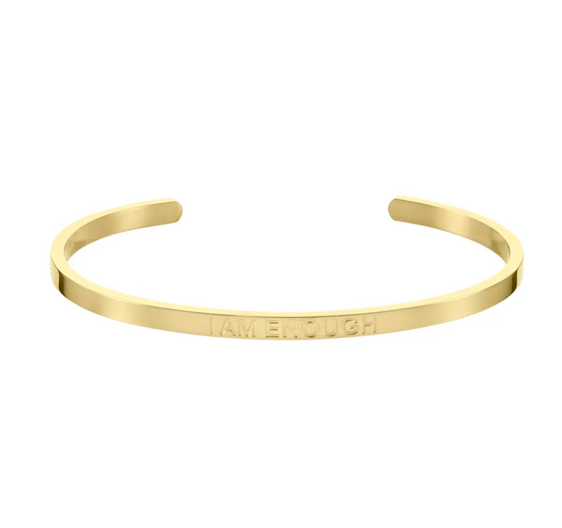 ‘I Am Enough’ Affirmation Bracelet 14k Gold Plated
