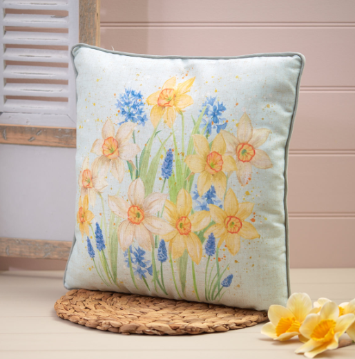 Daffodil & Hyacinth Cushion