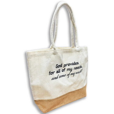 God Provides Jute Tote Bag