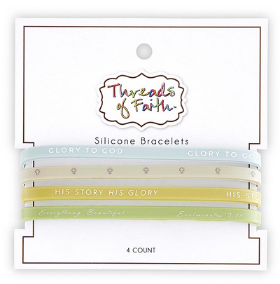 Silicone Bracelet – Glory to God – 4 Pack