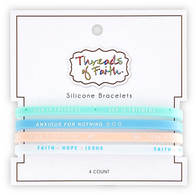 Silicone Bracelet – God Is Faithful – 4 Pack