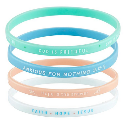 Silicone Bracelet – God Is Faithful – 4 Pack