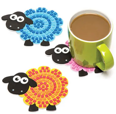 Fluffy Sheep Mosaic Coaster Kits (pack of 6)