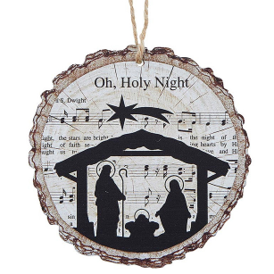 O Holy Night Wood Slice Ornament