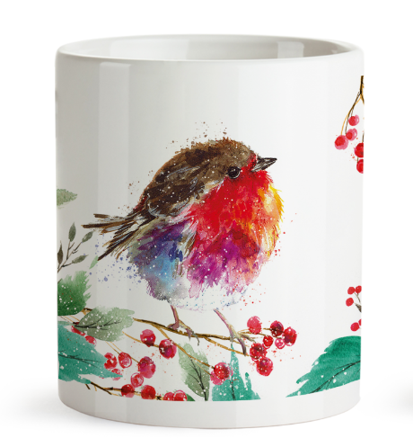 Joyful Robin Mug & Coaster Set