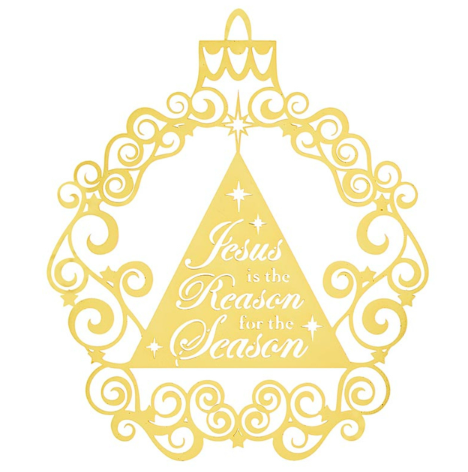 Jesus is the Reason for the Season Brass Christmas Ornament