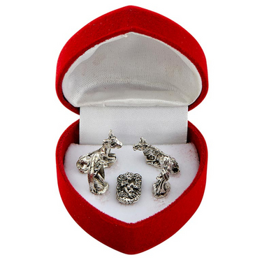 Five-Piece Nativity in Heart Gift Box