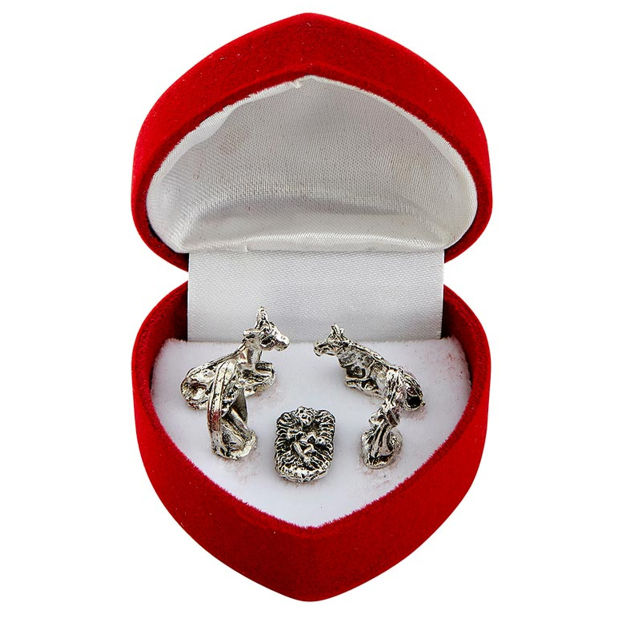 Five-Piece Nativity in Heart Gift Box