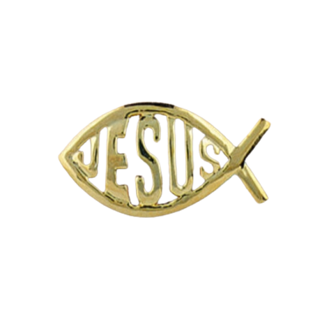 Gold Plated Jesus Fish Lapel Pin