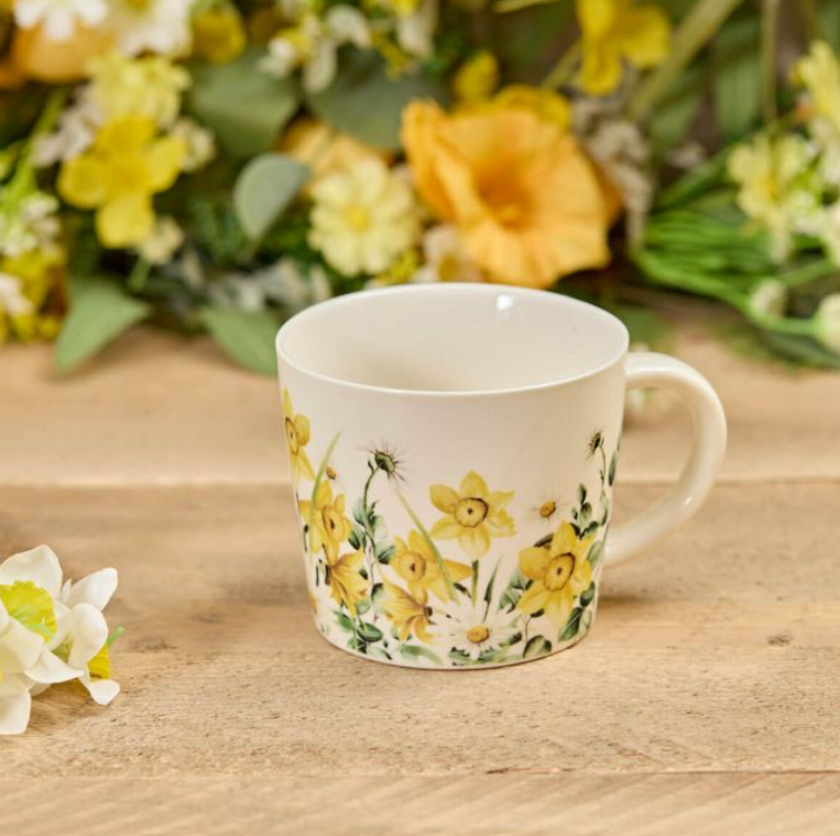 Stoneware Daffodil & Daisy Mug