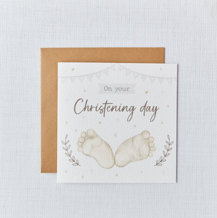 Christening Card- Baby Feet