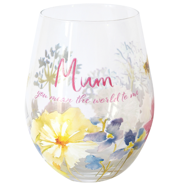 Floral Glass- Mum