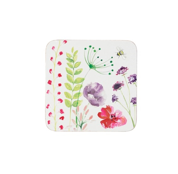 Set Of 4 Floral Coasters