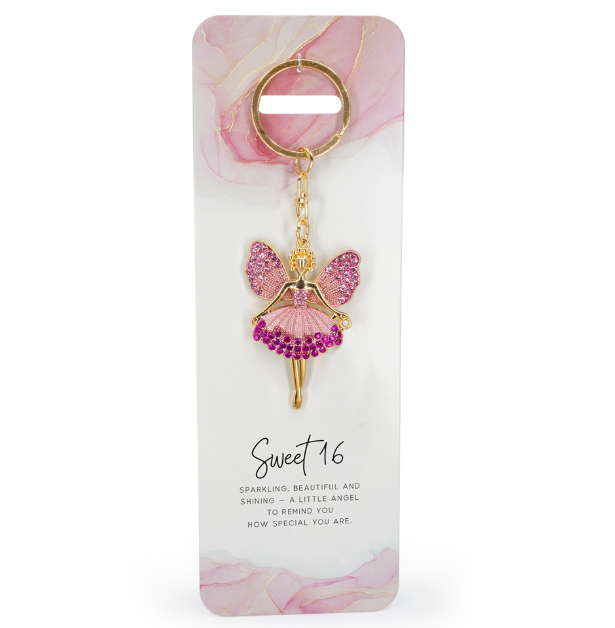 Sparkling Angel Keyring - Sweet 16