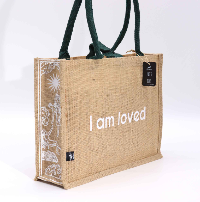 Jute Tote Bag- I am Loved