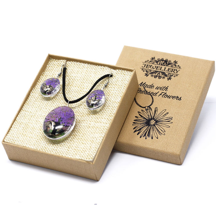 Tree of Life Jewellery Set - Purple Flowers