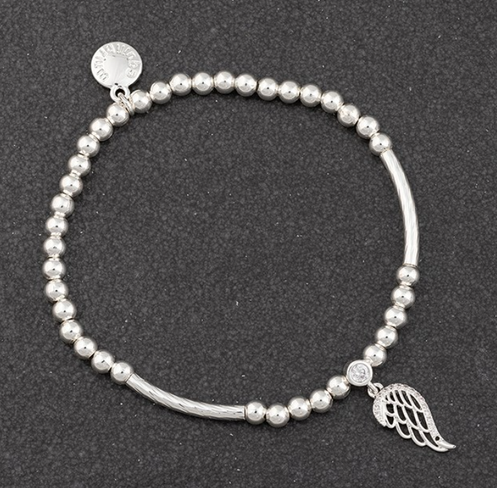 Silver Plated Sparkle Wing Bracelet