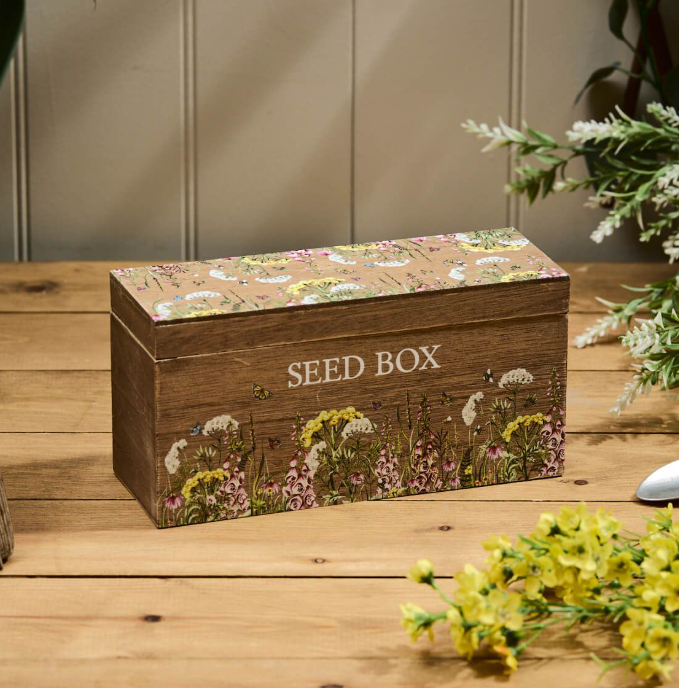 Wildflower Wooden Seed Box