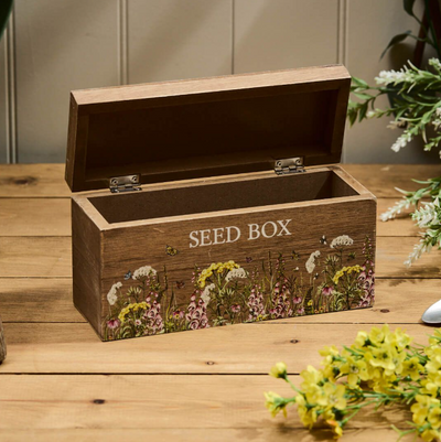 Wildflower Wooden Seed Box
