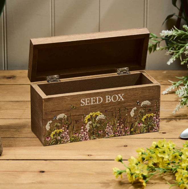 Wildflower Wooden Seed Box