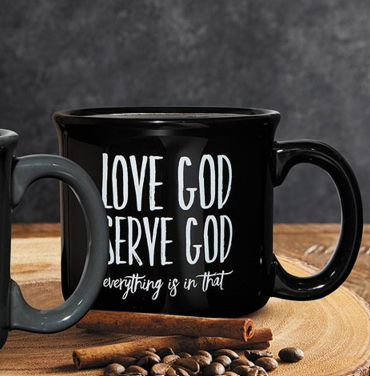 Love God, Serve God Mug