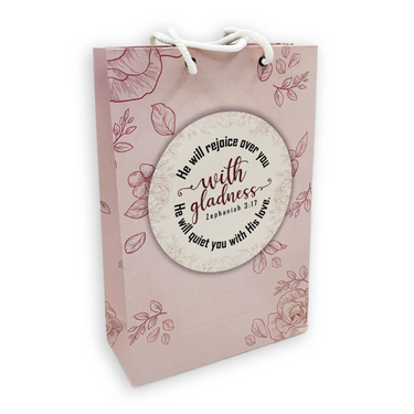 Medium Gift Bag – “He Will Rejoice Over You with Gladness”