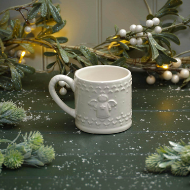 Christmas Angel Embossed Ceramic Mug