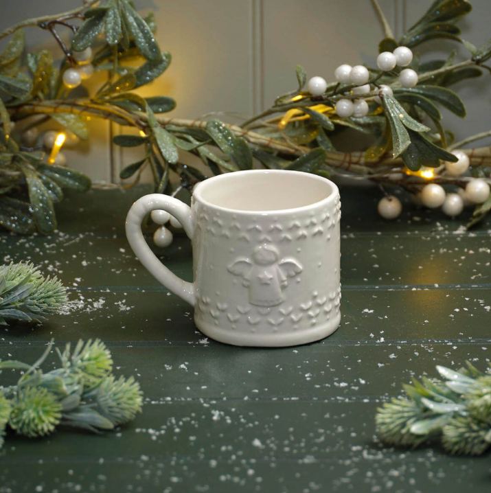 Christmas Angel Embossed Ceramic Mug